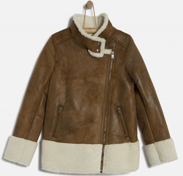 WAY by IKKS Wanderlust fake fur/-leather coat marron clair